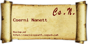 Cserni Nanett névjegykártya